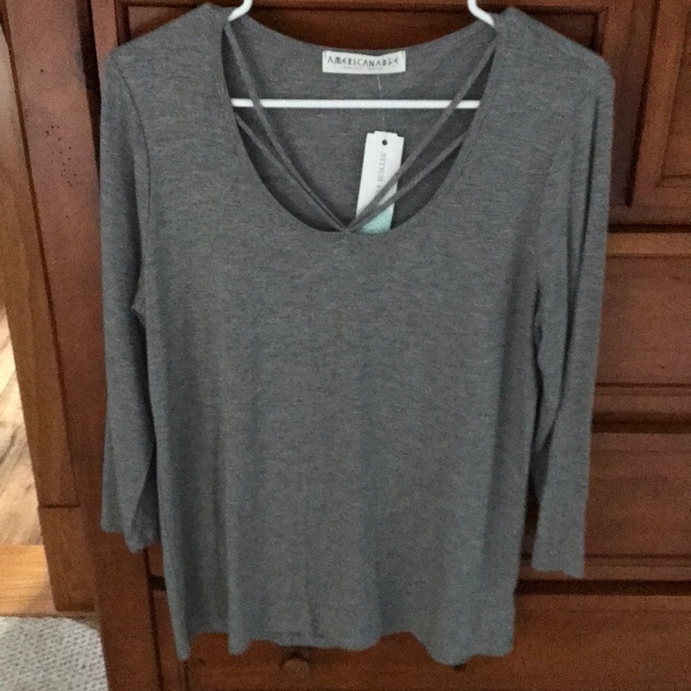 Super soft cross neck detail tunic